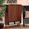 Baxton Studio Landen Mid-Century Modern Walnut Brown and Gold Finished Wood 2-Door Entryway Shoe storage Cabinet 174-10958-Zoro - alternate 9